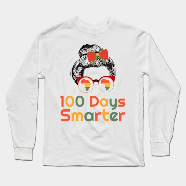 100 Days smarter afro american girl Long Sleeve T-Shirt by Dadi Djims